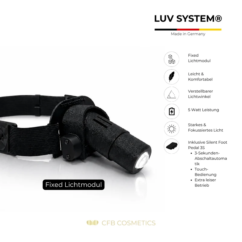 LUV System® Kopflampe Fixed UV LED – 7 UV LED Lichtfarben – Made in Germany