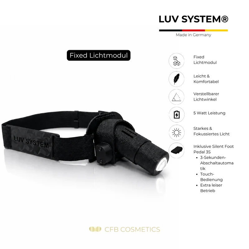 LUV System® Kopflampe Fixed UV LED – 7 UV LED Lichtfarben – Made in Germany