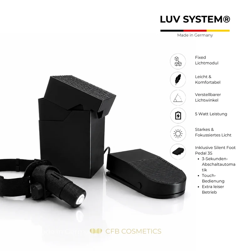 LUV System® Kopflampe Fixed UV LED – 7 UV LED Lichtfarben – Made in Germany