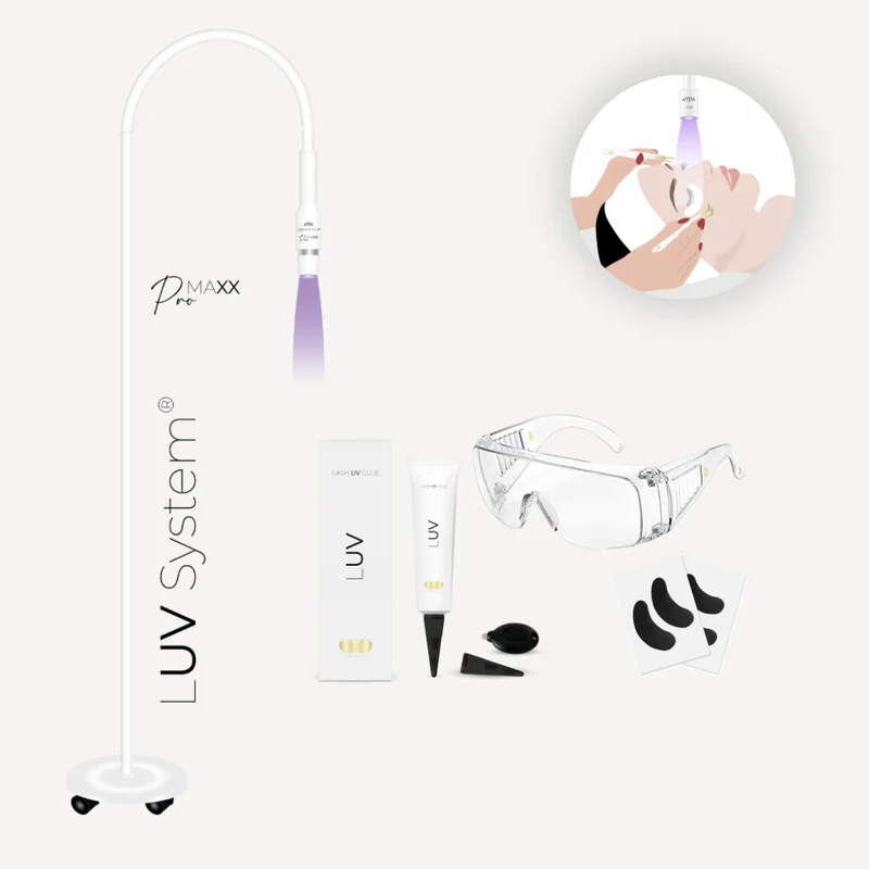 UV Wimpernverlängerung Set | PRO MAXX | 6 Watt | Beste UV Lampe | LUV System®