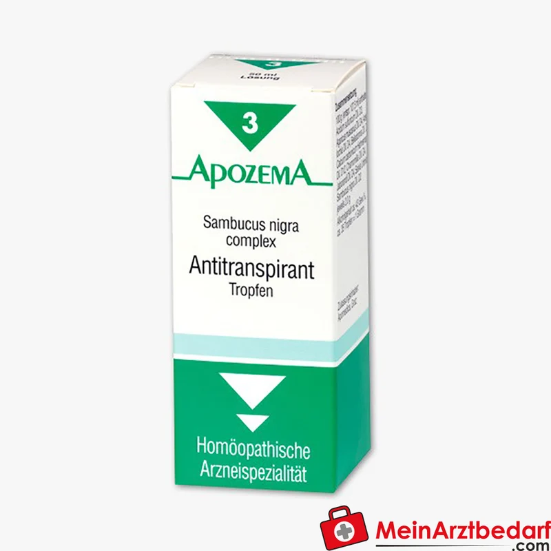 Apozema Antitranspirant-Tropfen Nr. 3 50 ml homöopathisches Mittel gegen Nachtschweiß und Wallungen