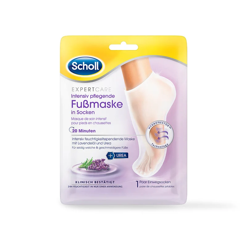 Scholl ExpertCare Intensiv pflegende Fussmaske in Socken – Enstpannende Maske mit Lavendelöl
