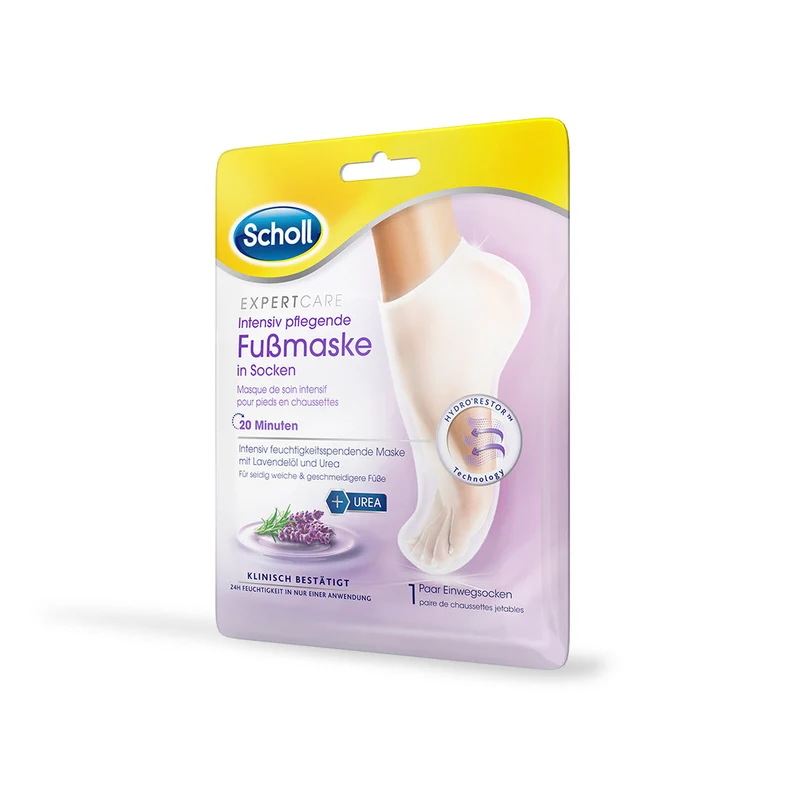 Scholl ExpertCare Intensiv pflegende Fussmaske in Socken – Enstpannende Maske mit Lavendelöl