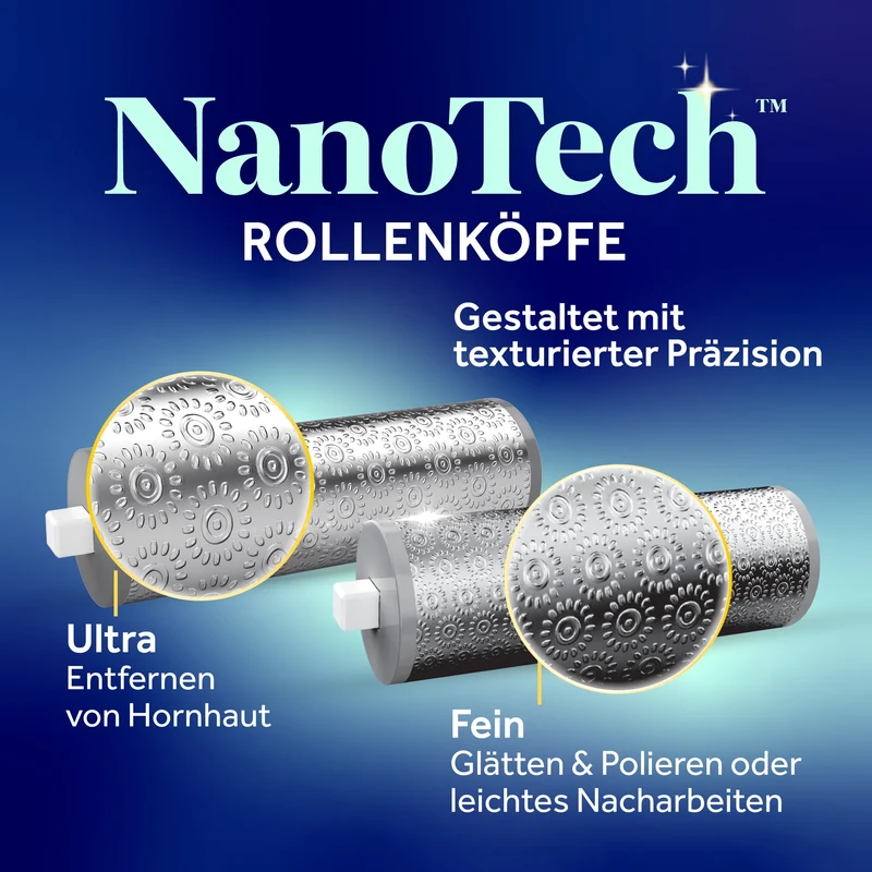 Dr. Scholl’s Pedi Perfect Pro Wasserdichter, Wiederaufladbarer, Elektrischer Fußhornhautentferner mit x3 Rollenköpfen