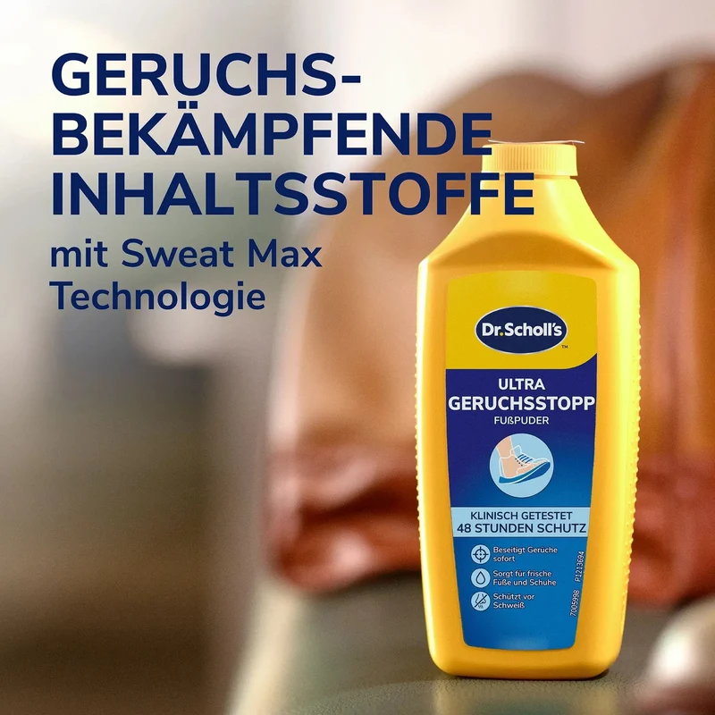 Dr. Scholl’s Ultra Geruchsstopp Fußpuder mit Sweat Max Technologie