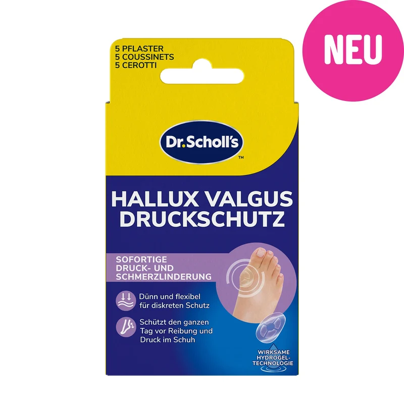 Dr. Scholl’s Hallux-Valgus Druckschutz mit Hydrogel Technologie, 5 Stück