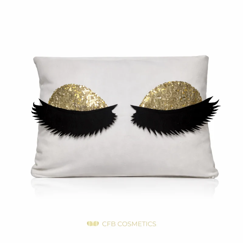 Lashes Kissenhülle aus Samt mit Pailletten-Wimpern in vielen Farben - CFB Cosmetics®