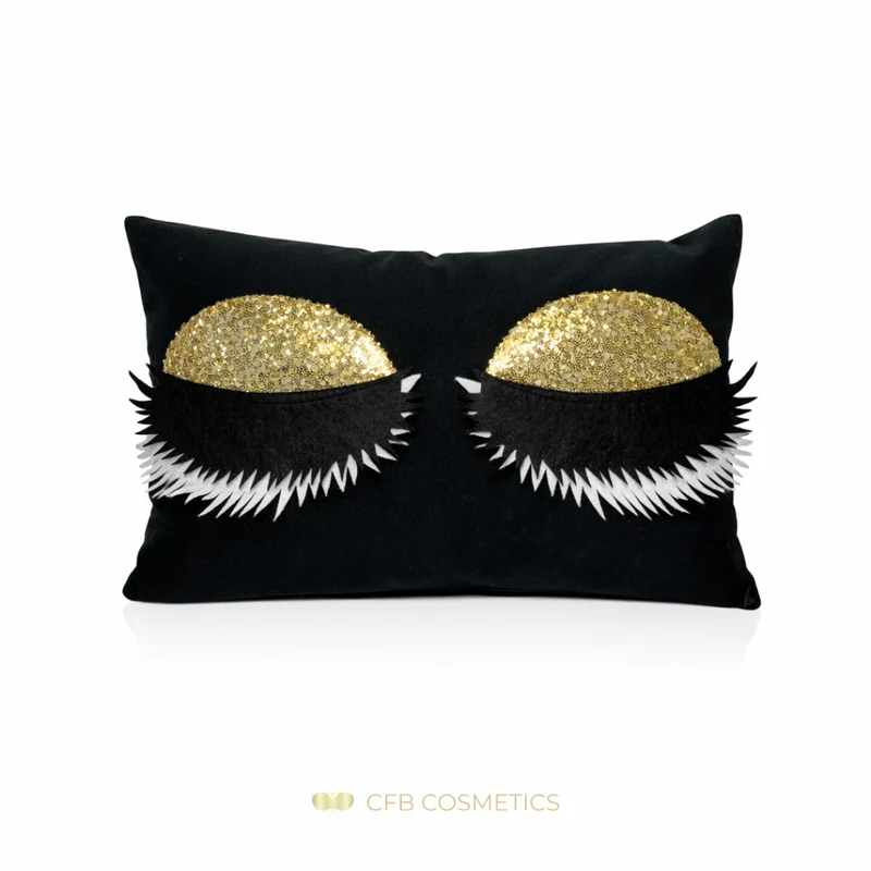 Lashes Kissenhülle aus Samt mit Pailletten-Wimpern in vielen Farben - CFB Cosmetics®