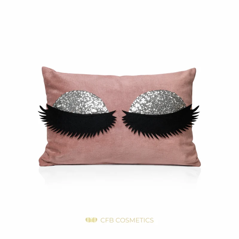 Lashes Kissenhülle aus Samt mit Pailletten-Wimpern in vielen Farben - CFB Cosmetics®