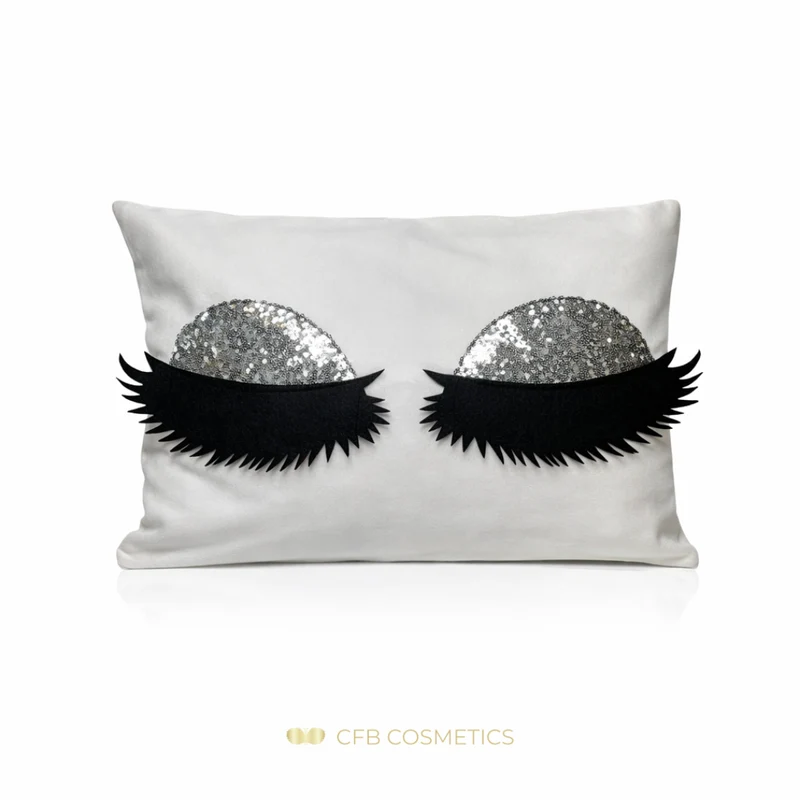 Lashes Kissenhülle aus Samt mit Pailletten-Wimpern in vielen Farben - CFB Cosmetics®