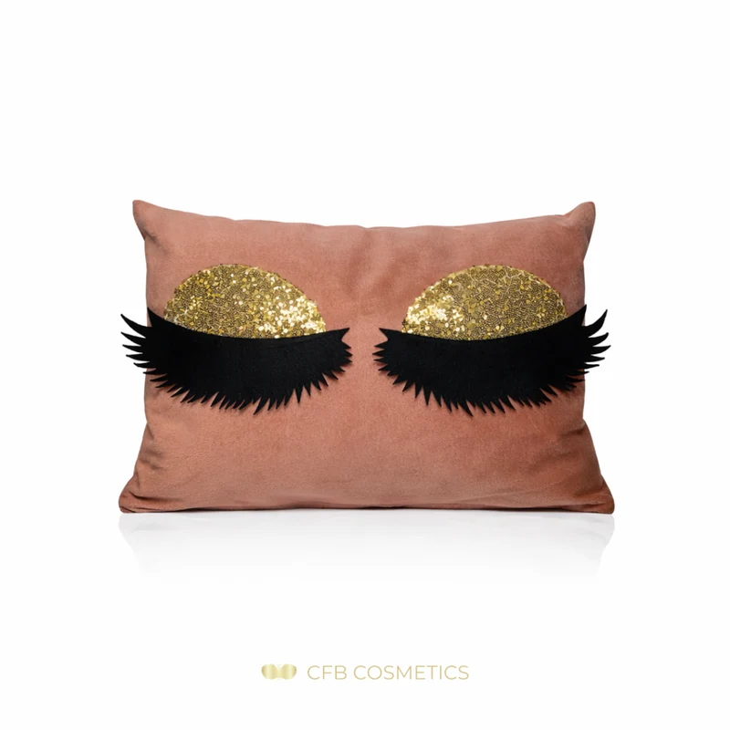 Lashes Kissenhülle aus Samt mit Pailletten-Wimpern in vielen Farben - CFB Cosmetics®