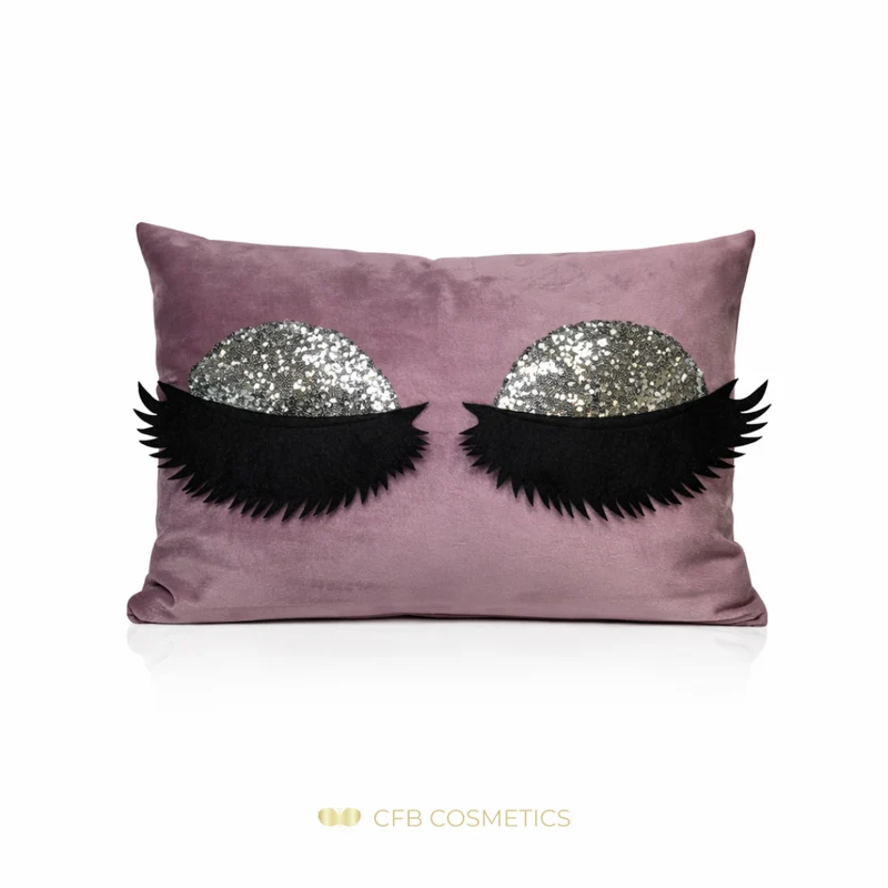 Lashes Kissenhülle aus Samt mit Pailletten-Wimpern in vielen Farben - CFB Cosmetics®