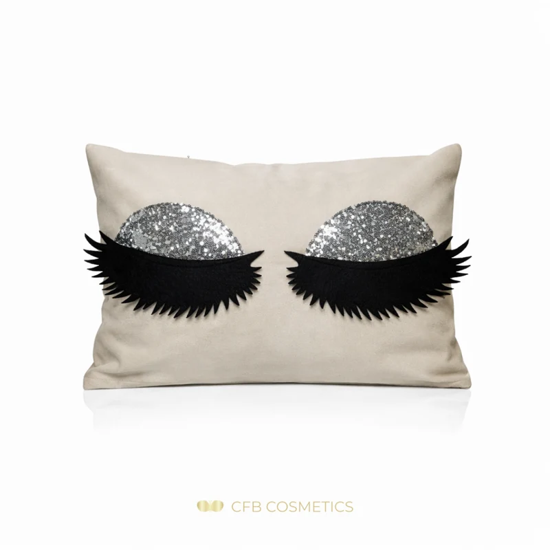 Lashes Kissenhülle aus Samt mit Pailletten-Wimpern in vielen Farben - CFB Cosmetics®