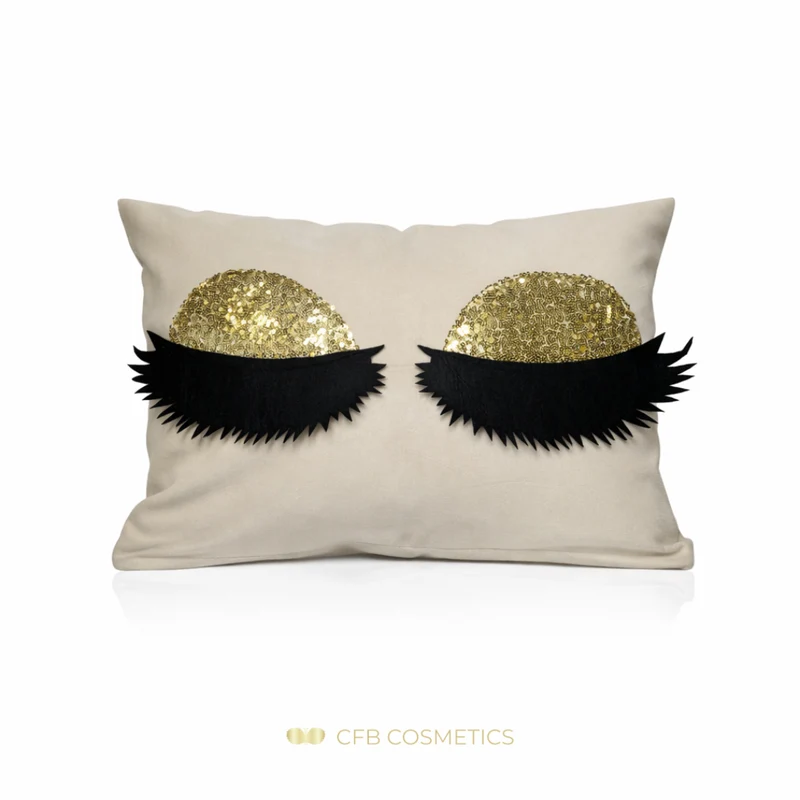 Lashes Kissenhülle aus Samt mit Pailletten-Wimpern in vielen Farben - CFB Cosmetics®