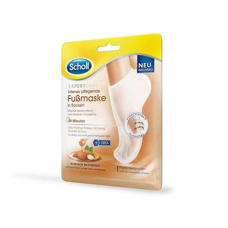 Scholl Expertcare intensiv pflegende Fussmaske in Socken mit Honig und Mandel – 1 Paar Einwegsocken