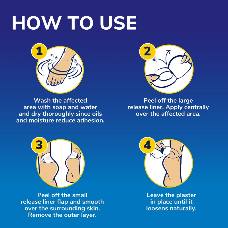 Open Blisters, Cuts and Grazes Medical Grade Blister Plasters with Hydrogel Technology, Pack of 6