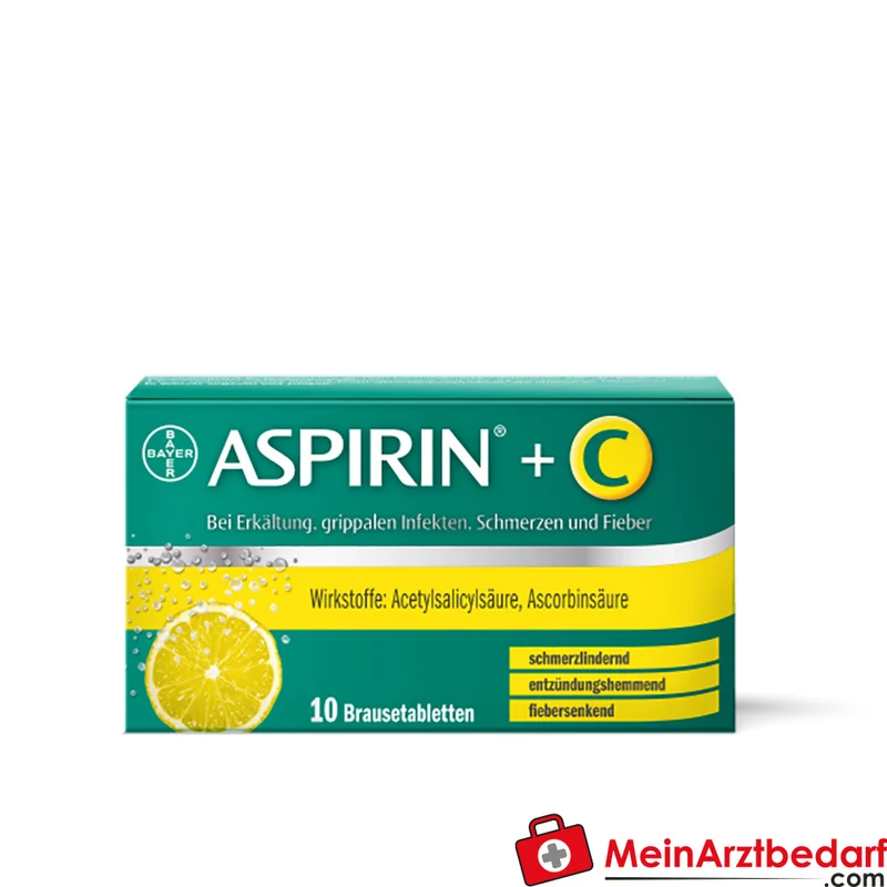 Aspirin +C Brausetabletten 400 mg/240 mg Schmerz- und Fiebermittel, 10 Stück