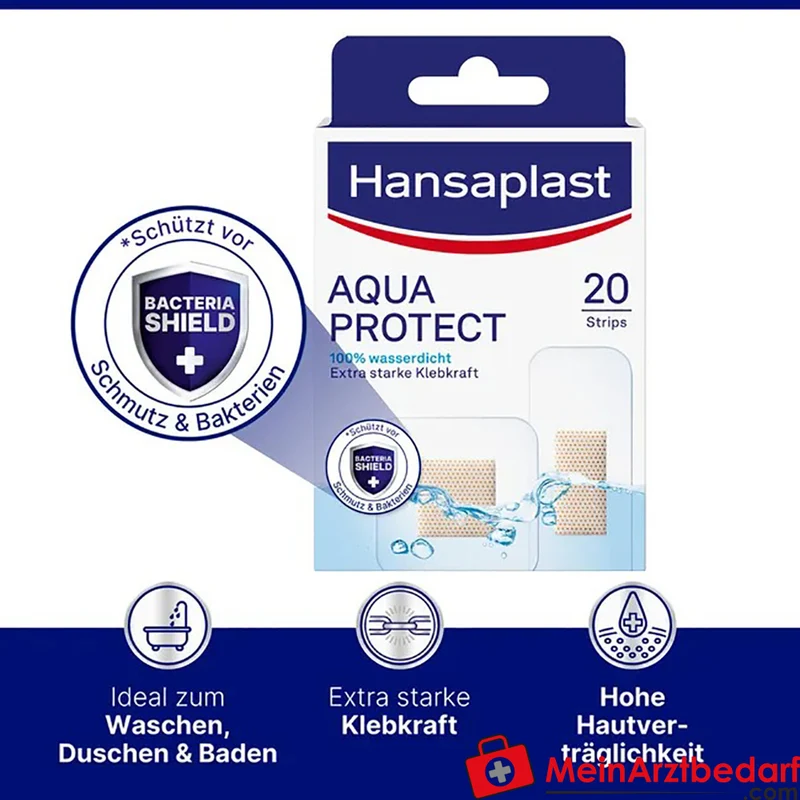 Hansaplast Aqua Protect Wundpflaster Strips wasserdicht latexfrei 20 St.