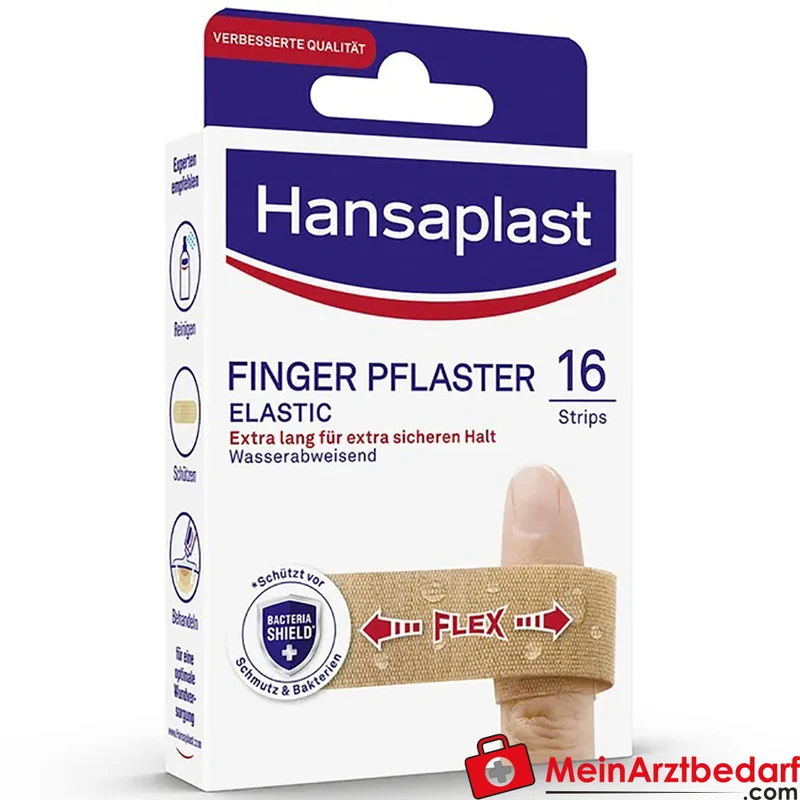 Hansaplast Elastic Fingerstrips Textilpflaster wasserabweisend 16 Stück