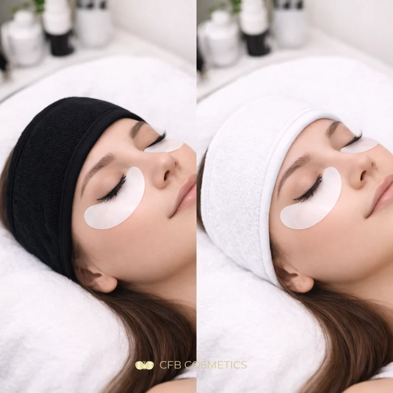 Kosmetik Stirnband aus Frottee für Beauty-Behandlungen | Schwarz oder Weiß | neutral