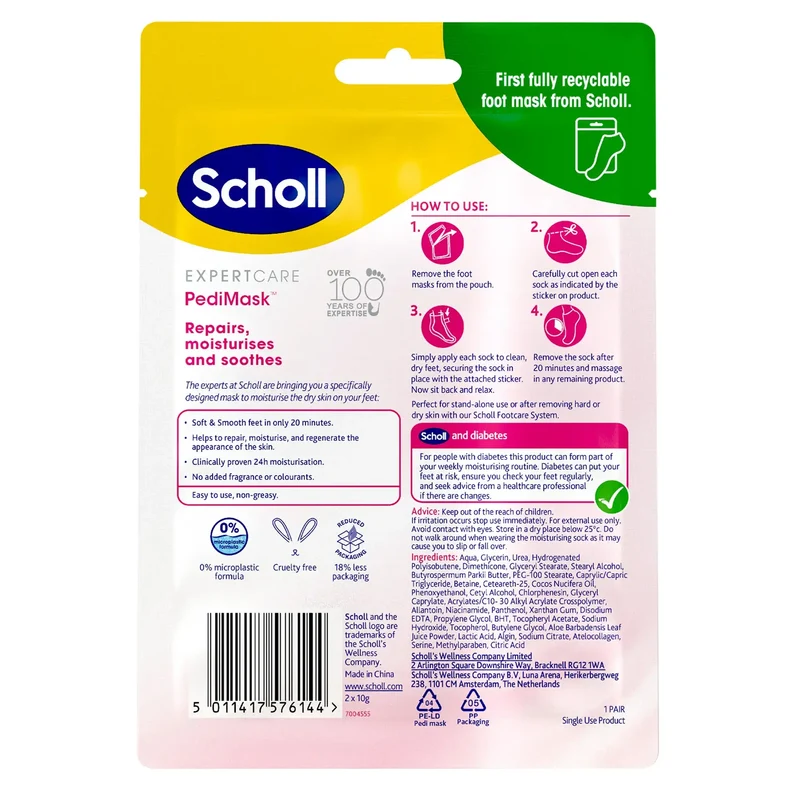 Dry Skin Foot Mask Fragrance & Colourants Free