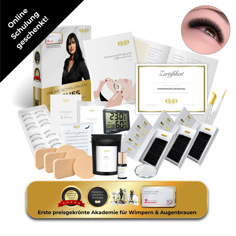 Mega Volumen Wimpernverlängerung Basic Set – inkl. gratis Online-Aufbau-Schulung