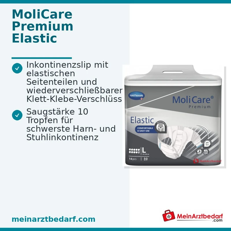 MoliCare Premium Elastic Inkontinenzslip 10 Tropfen Größe L, 4x14 Stück