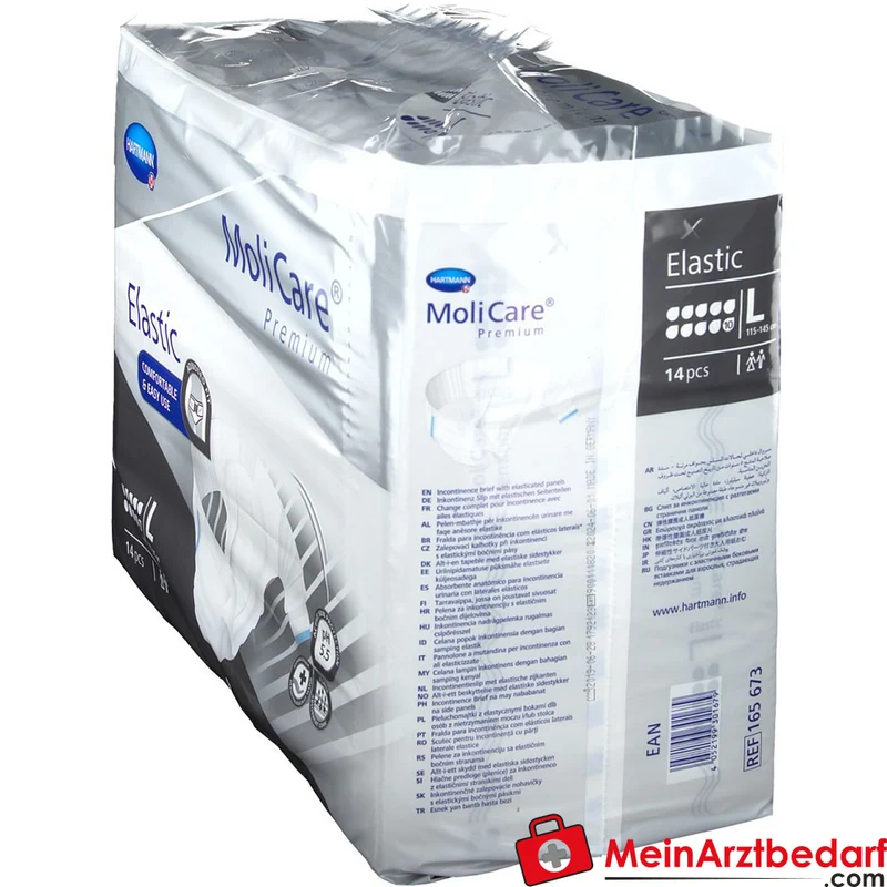 MoliCare Premium Elastic Inkontinenzslip 10 Tropfen Größe L, 4x14 Stück