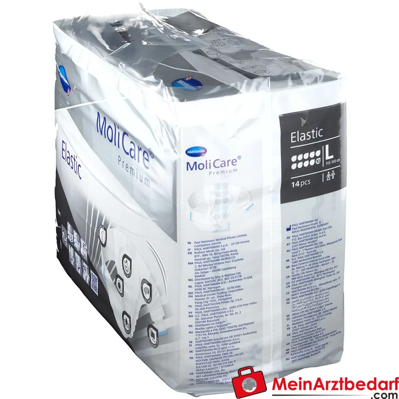 MoliCare Premium Elastic Inkontinenzslip 10 Tropfen Größe L, 4x14 Stück