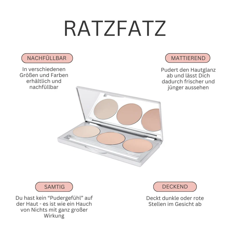 Ratzfatz, deckender Puder
