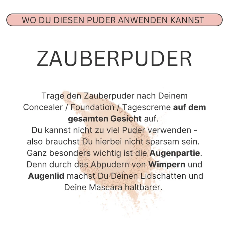 Zauberpuder, verschiedene Größen