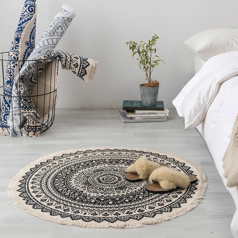 Runde Bohemian Teppich für Zuhause