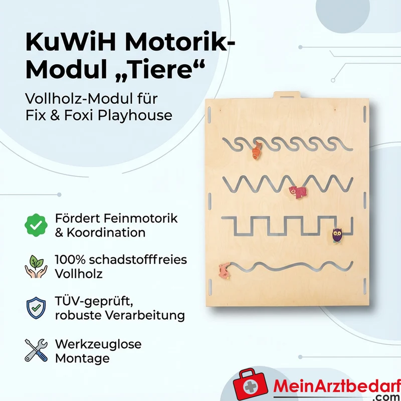 KuWiH Motorik-Modul Tiere für Fix & Foxi Playhouse Vollholz TÜV-geprüft