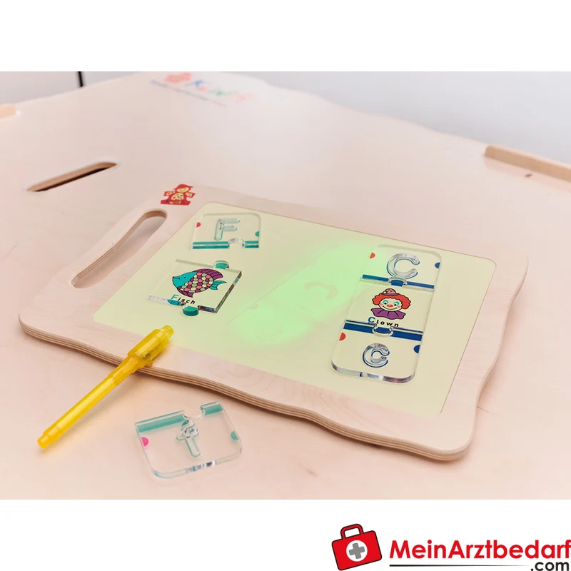 KuWiH LichtZauber Schablonen Kleinbuchstaben Plexiglas-Set für Licht-Tablet Lernhilfe Schuleingangsphase