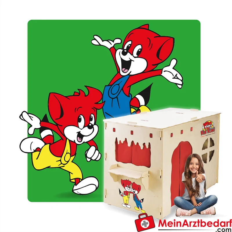 Fix & Foxi Playhouse Kinderspielhaus Vollholz modular TÜV-geprüft 119×90×80 cm