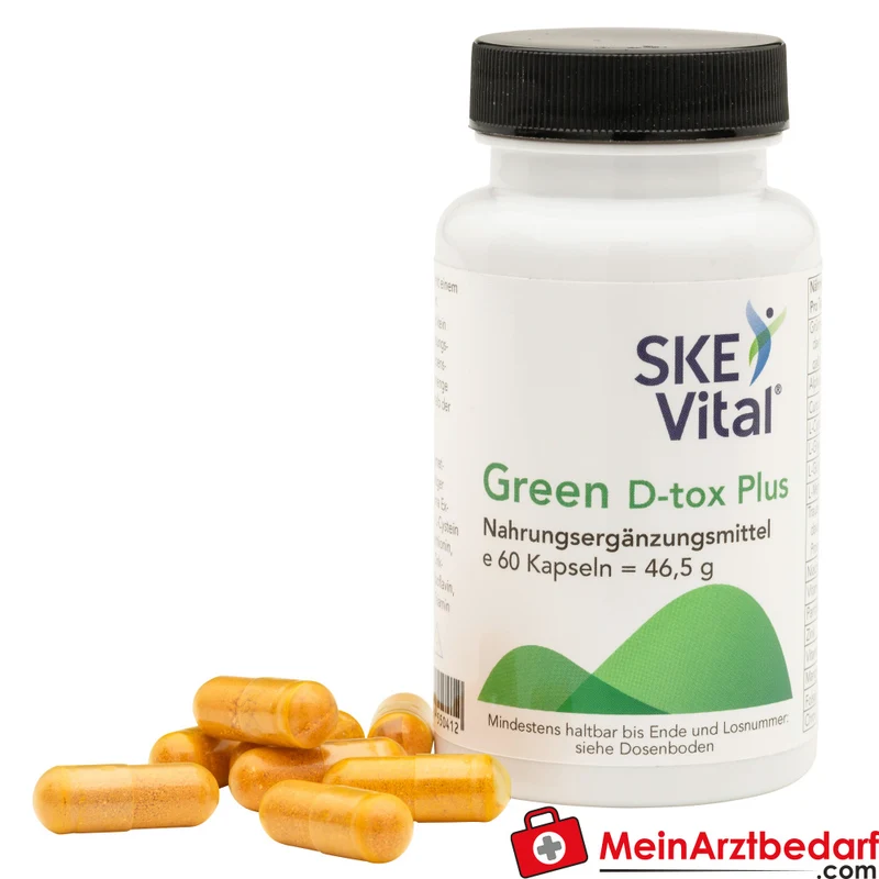 SKE Vital Green D-tox Plus Grüntee, R-Alpha-Liponsäure, Curcuma Kapseln 60 Stück