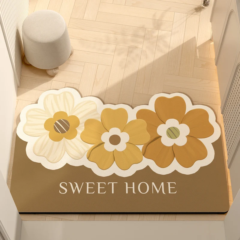 Verspielt Florales Motiv Memory Foam Badematte