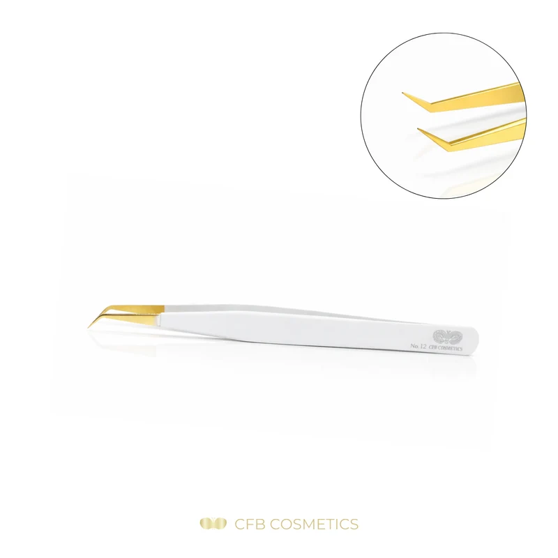 Luxury Pinzette No 12 45° 10 mm für Volumentechnik und Separation CFB Cosmetics®