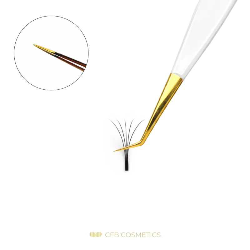Luxury Pinzette No 12 45° 10 mm für Volumentechnik und Separation CFB Cosmetics®