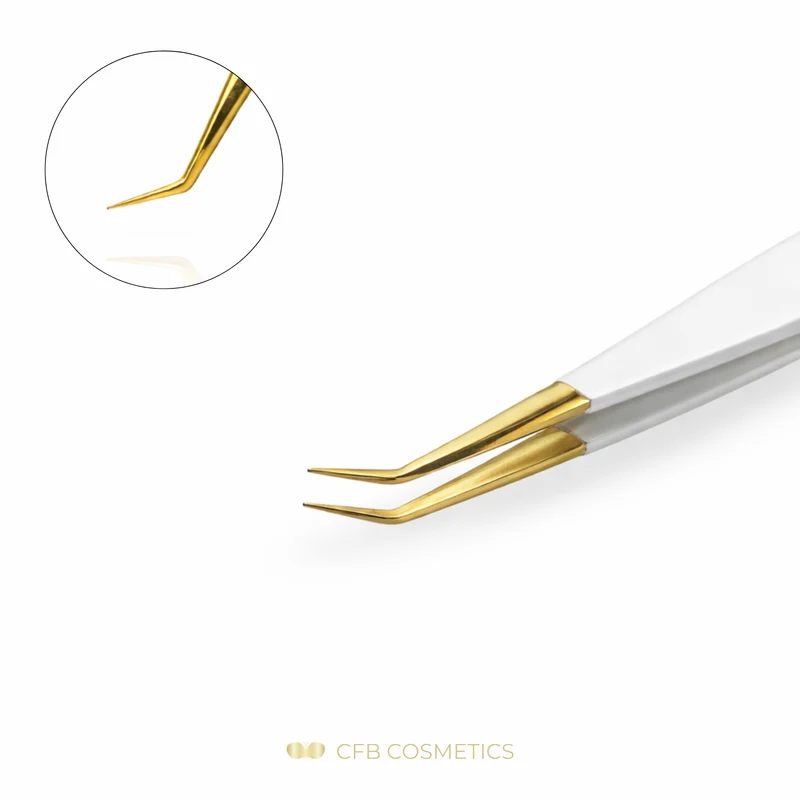 Luxury Pinzette No 12 45° 10 mm für Volumentechnik und Separation CFB Cosmetics®
