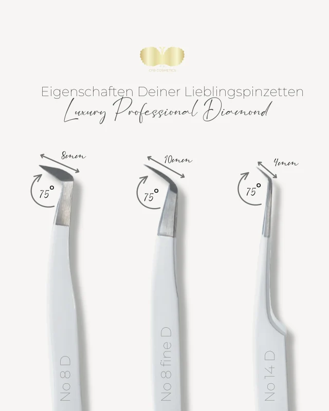 Luxury Diamant Pinzette No. 8 für Volumentechnik CFB Cosmetics®