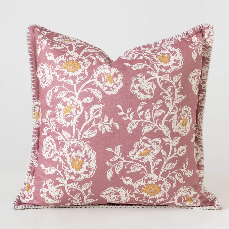 Rechteckiger Zierkissenbezug aus Jacquard mit ornamentaler Ikat‑Optik
