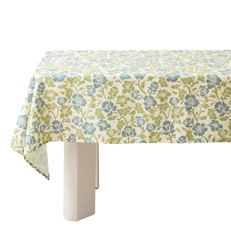 Rechteckige Tischdecke im floralen Vintage-Print aus Baumwollmix