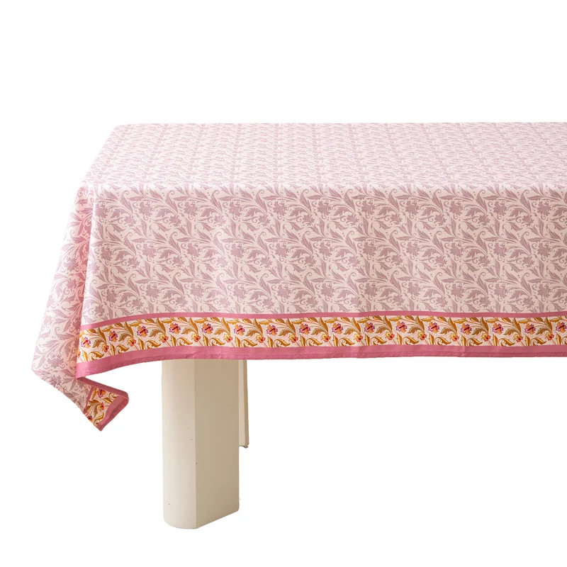 Rechteckige Tischdecke im floralen Vintage-Print aus Baumwollmix