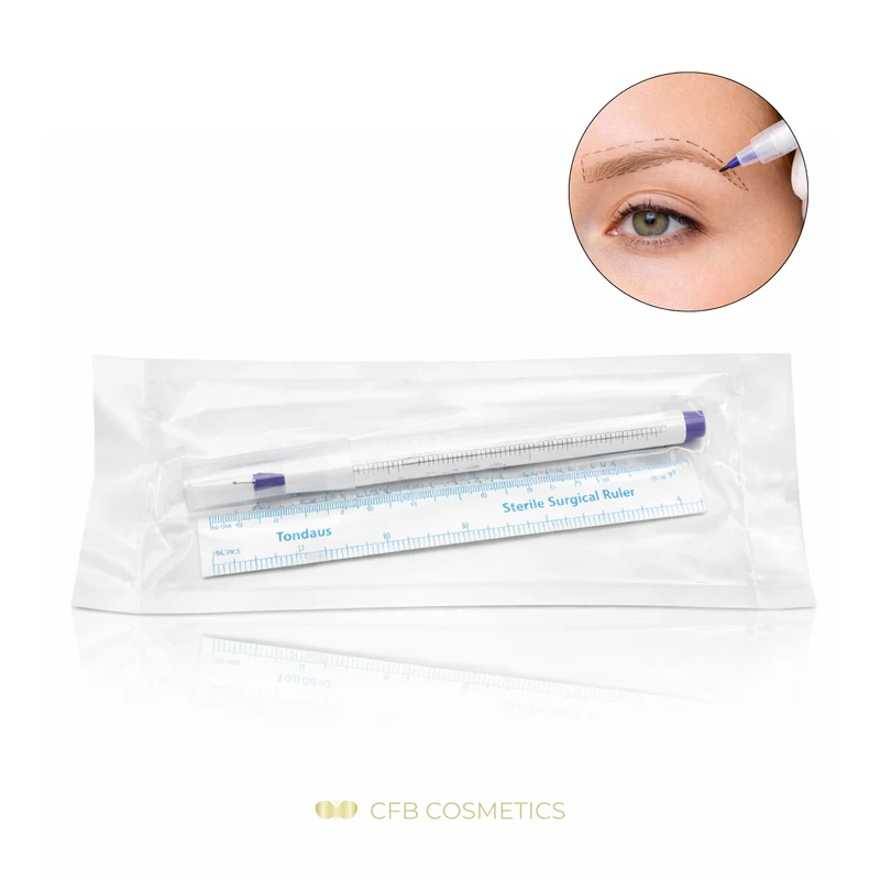 Markierset Stift und Lineal | wasserfest | für Microblading und PMU | CFB Cosmetics®