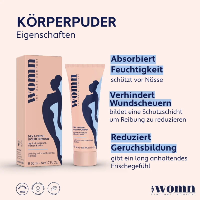 womn - Flüssiger Körperpuder - Michaelas Favorit