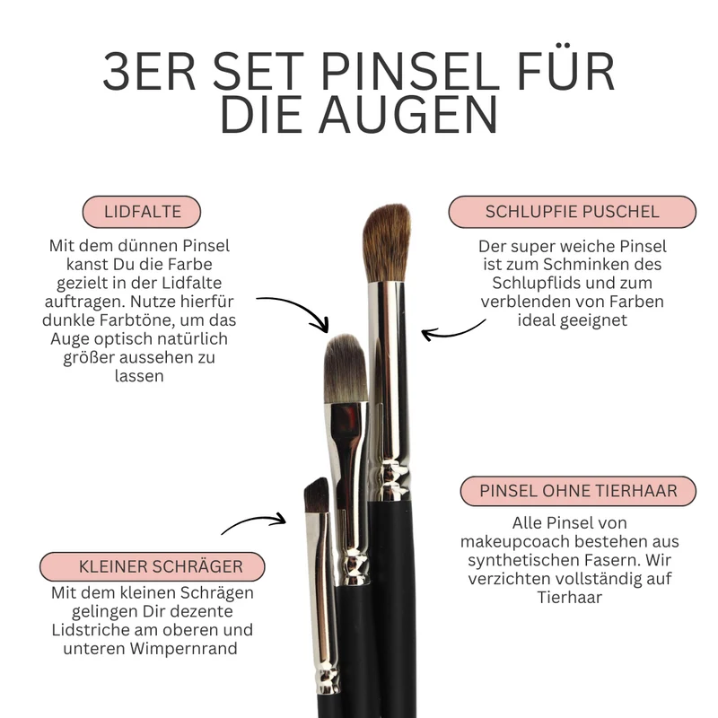 3er Set Pinsel für die Augen