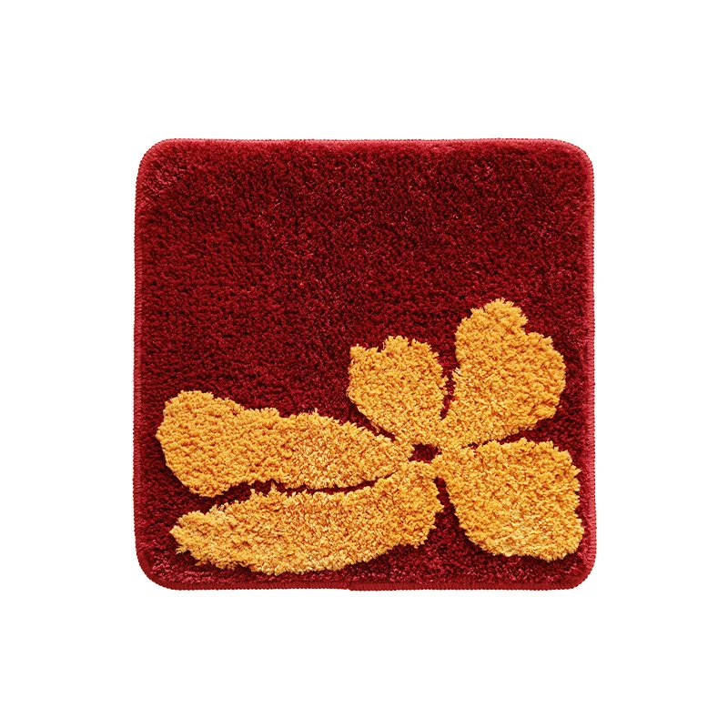 Quadratischer weicher Badematten-Teppich mit dreidimensionaler Pompon-Struktur und rutschfester Unterseite