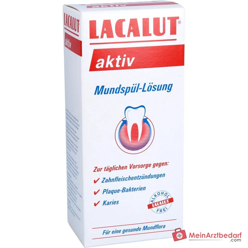 Lacalut Aktiv Olaflur / Chlorhexidin Digluconat / Aluminiumlaktat / Zinksulfat Mundspül-Lösung, 300 ml