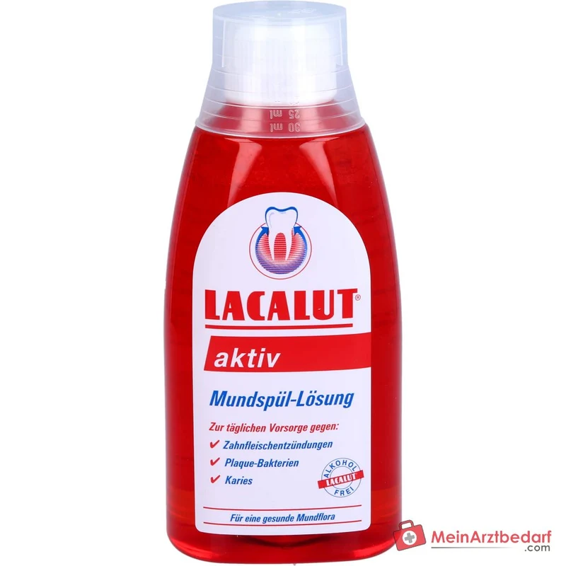 Lacalut Aktiv Olaflur / Chlorhexidin Digluconat / Aluminiumlaktat / Zinksulfat Mundspül-Lösung, 300 ml